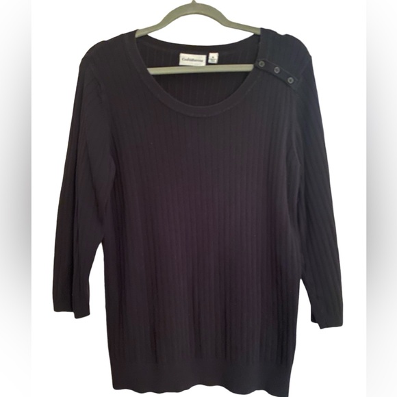 Croft&Barrow women’s XL black ribbed sweater 3/4 length sleeves. Gently used 🖤 - Picture 3 of 9